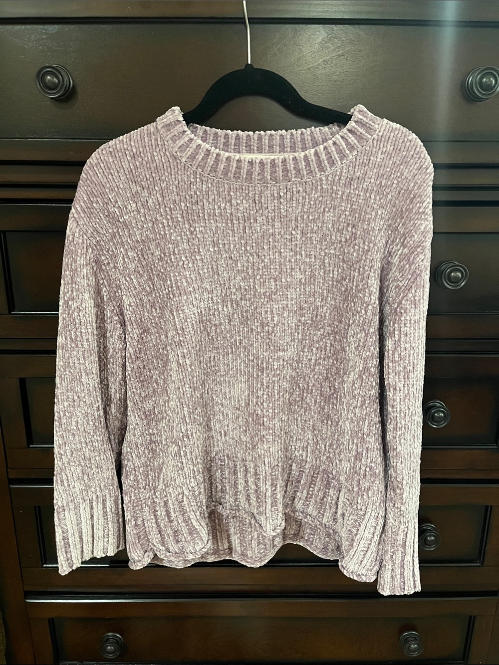 Cynthia Rowley Plush Chenille Crewneck Sweater - Lavender